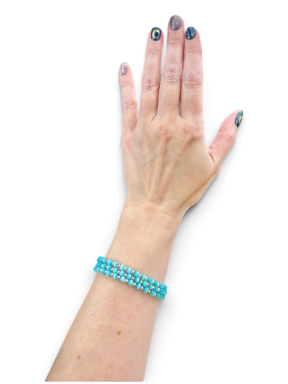 Vintage Y2K Turquoise Memory Wire Wrap Bracelet